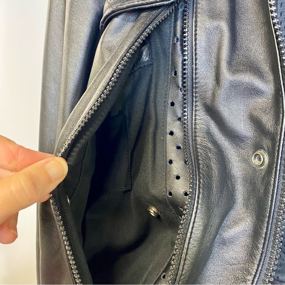 First Gear Men's Black Leather Motorcycle Jacket - Picture 6 of 13